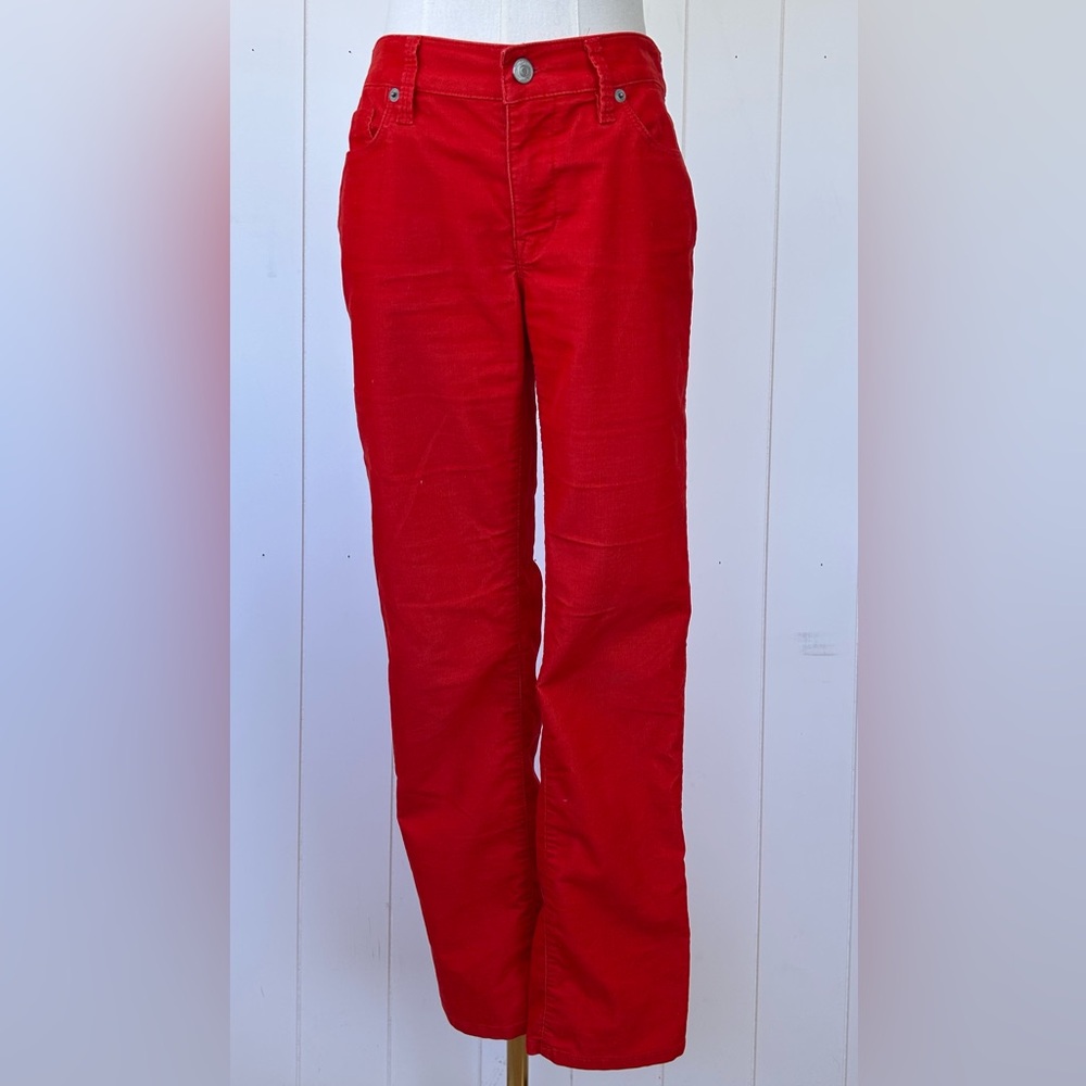 Ann Taylor Loft Small Wale Corduroy Pants Modern Straight Orange Size 28/6P